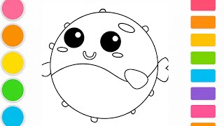 Step by Step | How to draw a cute fish