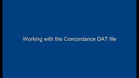 Concordance Training: The DAT File