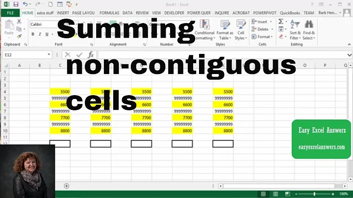 summing non-contiguous cells in Excel