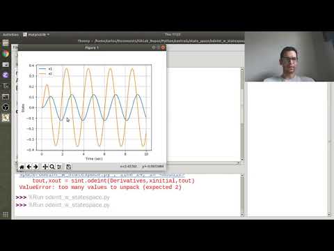 Python Help - 2x2 State Space Model of a Mass Spring Damper - YouTube