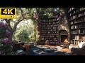 "The Giselle" 📚 Cozy Forest Library Ambience with Fireplace | Fantasy Series | 9 Hours 4K