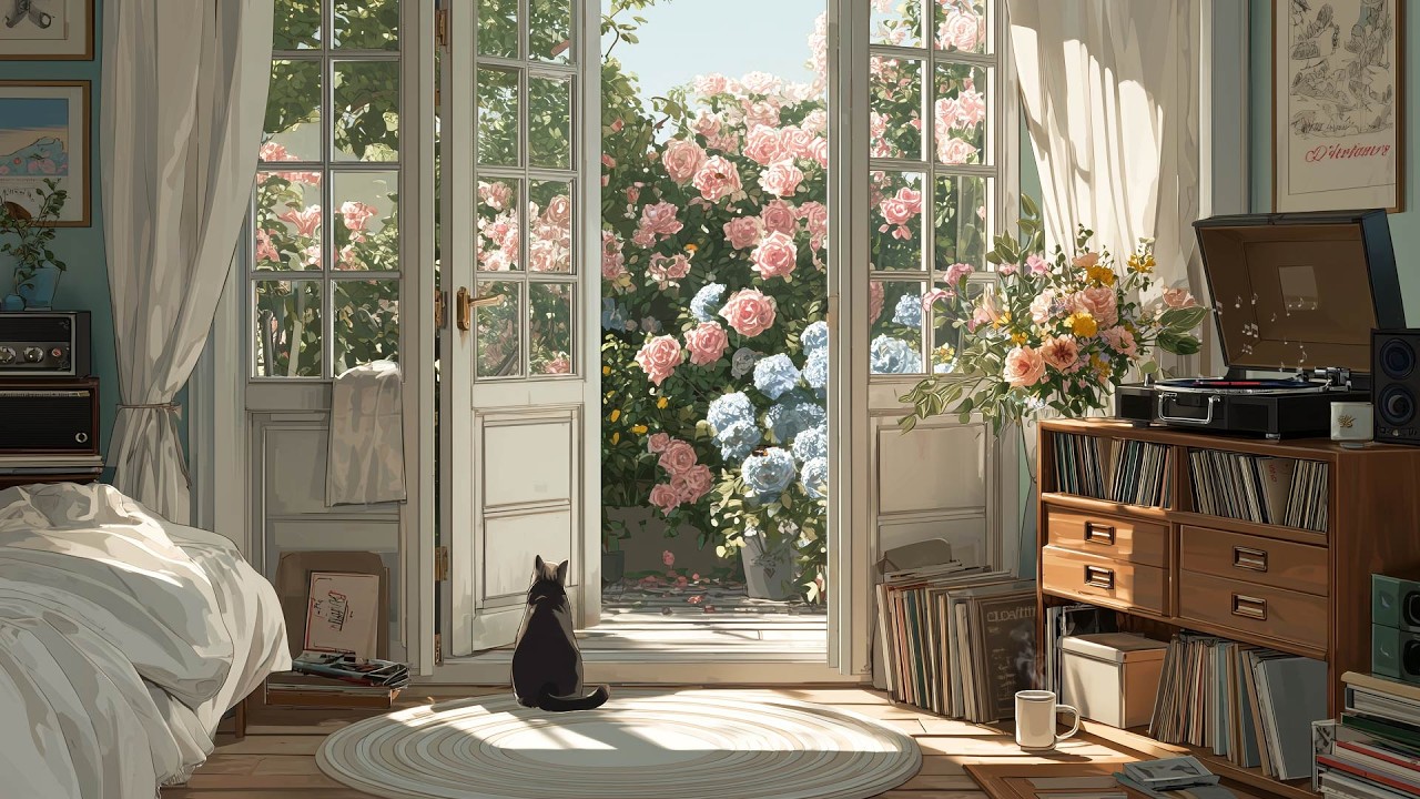 Vintage Music Playing in a Cozy Room ✨ | Relaxing Morning Ambience