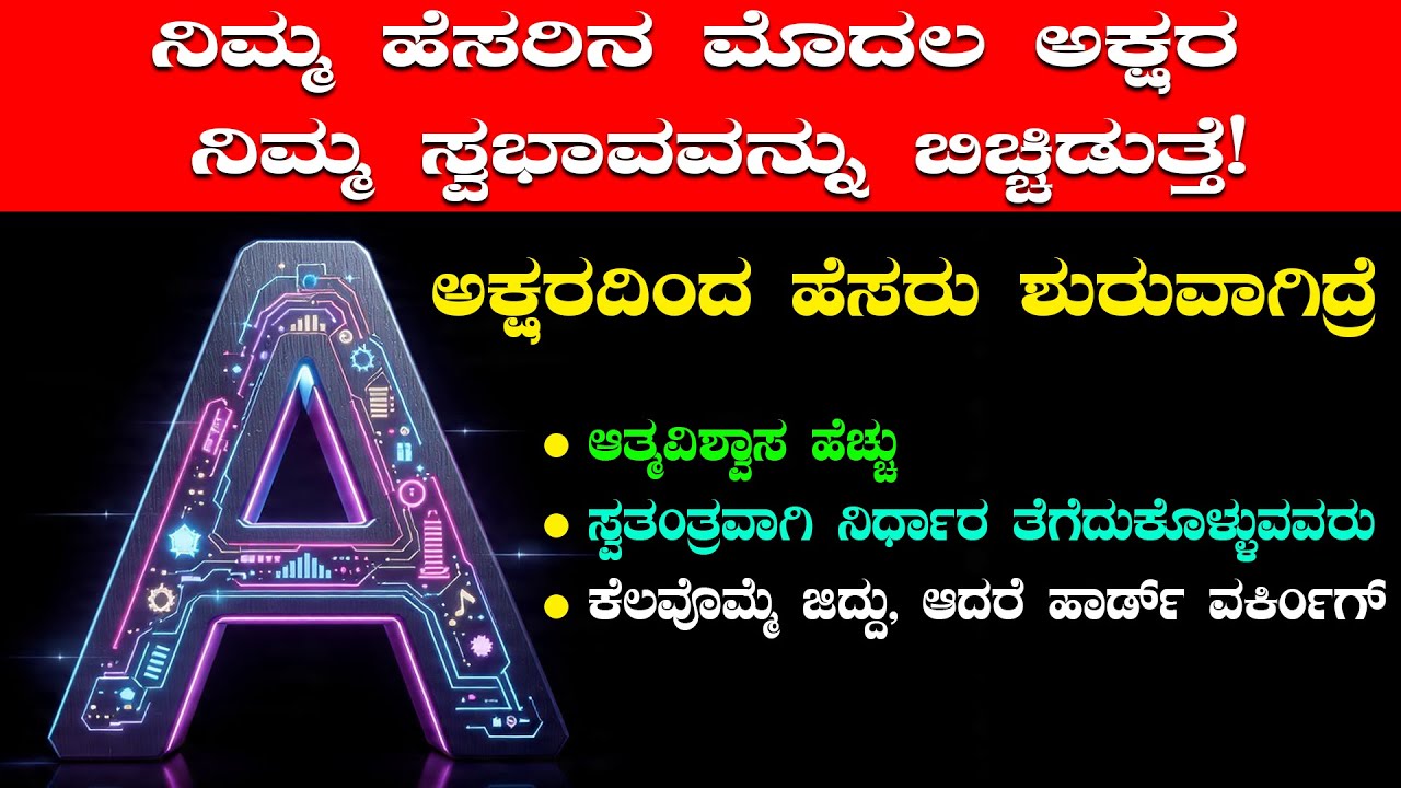 ನಿಮ್ಮ ಹೆಸರಿನ ಮೊದಲ ಅಕ್ಷರ ನಿಮ್ಮ ಸ್ವಭಾವವನ್ನು ಬಿಚ್ಚಿಡುತ್ತೆ! | Name First Letter Personality | Kannada