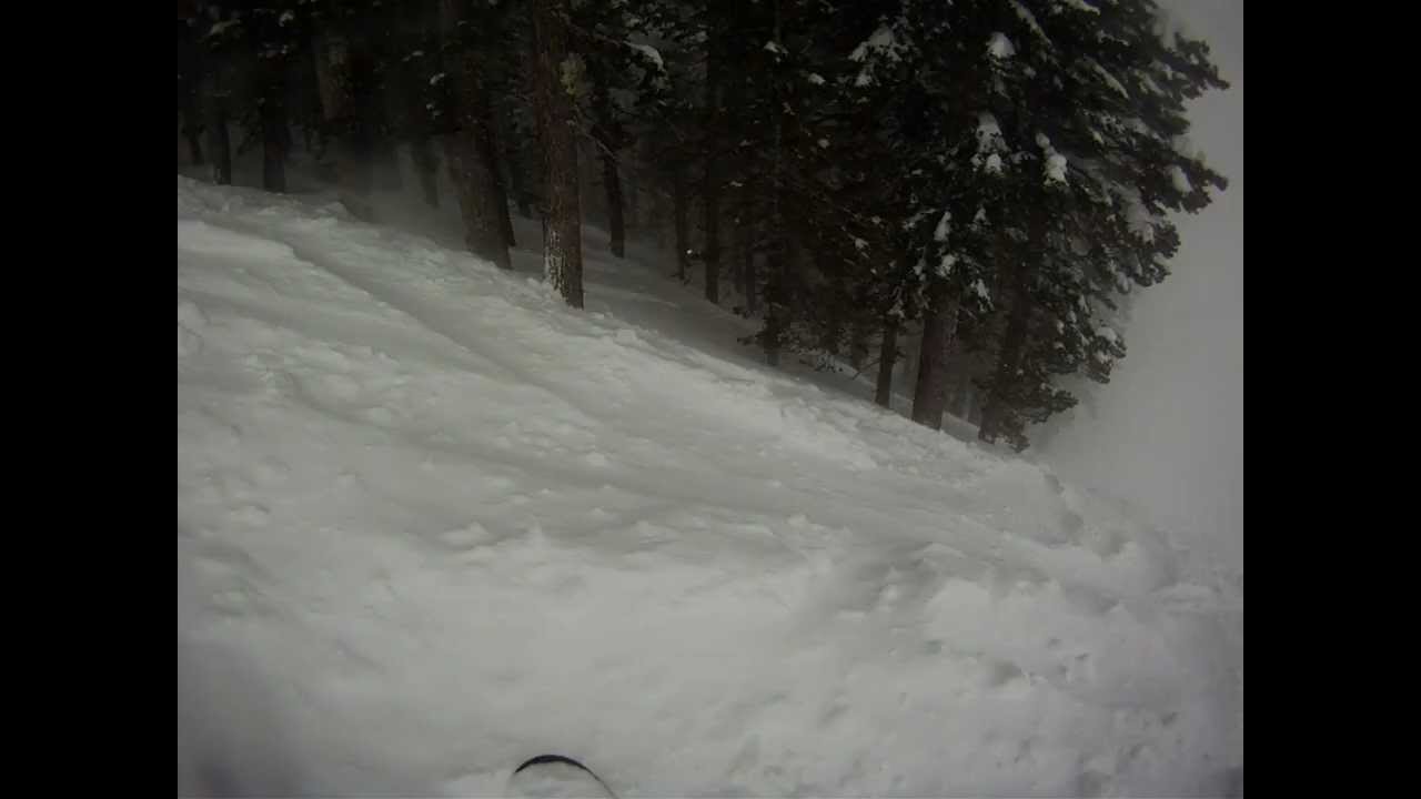 Squaw Valley Feb. 24, 2011 Skiing down Red Dog in deep Pow GoPro