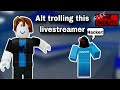 Alt trolling this live streamer in Roblox flee the facility!