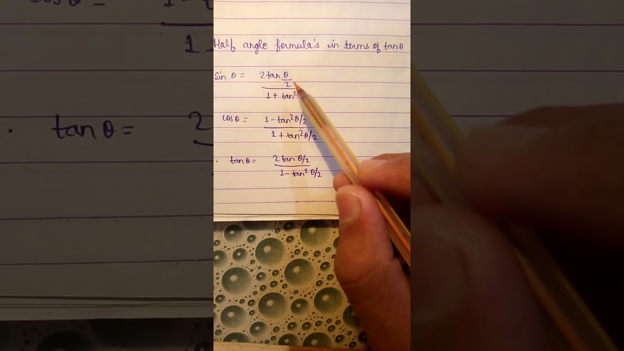 half angle formula in tan. 