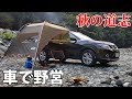 【車で野営】カーサイドタープで時短設営！！そして車中泊【エクストレイでキャンプ】