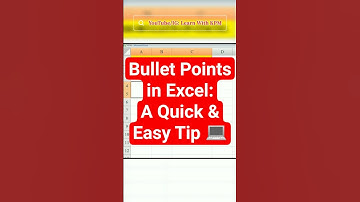 Bullet Points in Excel: A Quick and Easy Tip 💻 #excel #viral #shorts