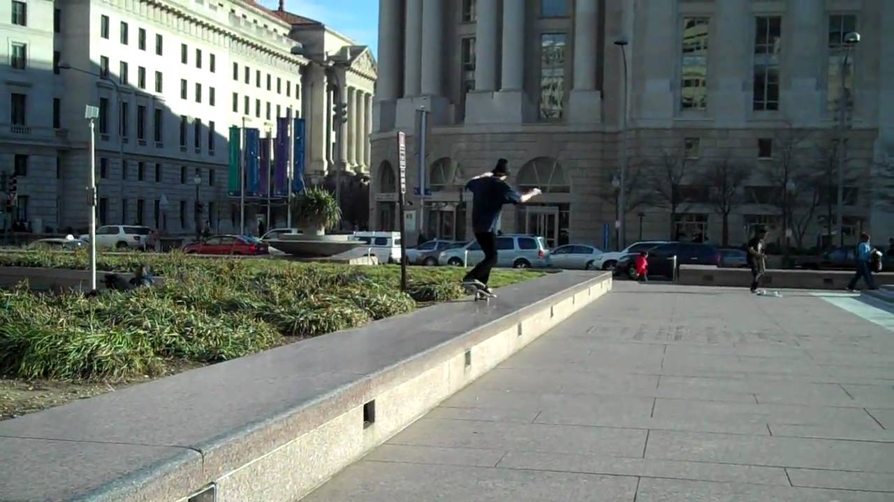 D.C. SKATEBOARDERS SHOW OFF THEIR MOVES AT FREEDOM PLAZA