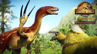 Deinocheirus fights Therizinosaurus - Jurassic World Evolution 2 | Prehistoric Life [4K]