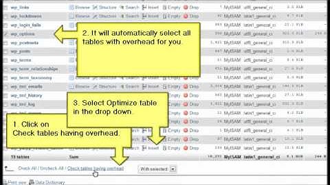 How to Optimize a WordPress Database with phpMyAdmin