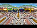 WAP 4 Trains at High Speed AND Crossing By Bumpy Railroad Tracks :--: BeamNG.Drive – Train simulator