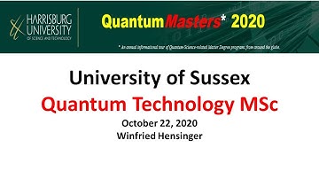 University of Sussex, Quantum Technology MSc October 22, 2020