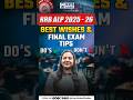 RRB ALP 2025–26: Best Wishes &amp; Final Exam Tips (Do’s &amp; Don’ts) 🚂🔥 #rrbalp2025 #bestwishes #examtips