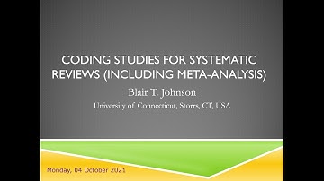 Coding Studies for Systematic Reviews (and Meta-Analysis)