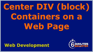Center DIV Containers on a Web Page