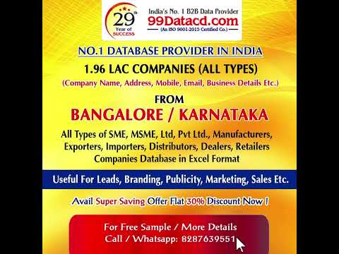 Unlock Business Success with Our Exclusive Bangalore Companies Database! - video from 99DataCD