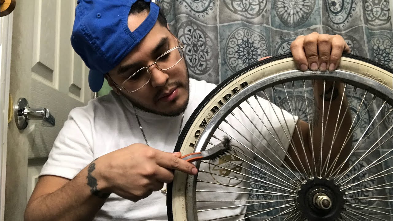How to clean white walls wheels (lowrider bikes) YouTube