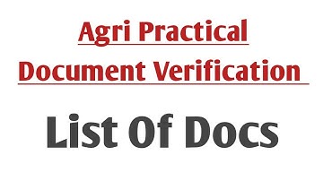Documents Required For KCET Agri Practical Exam Document Verification | List Of Docs