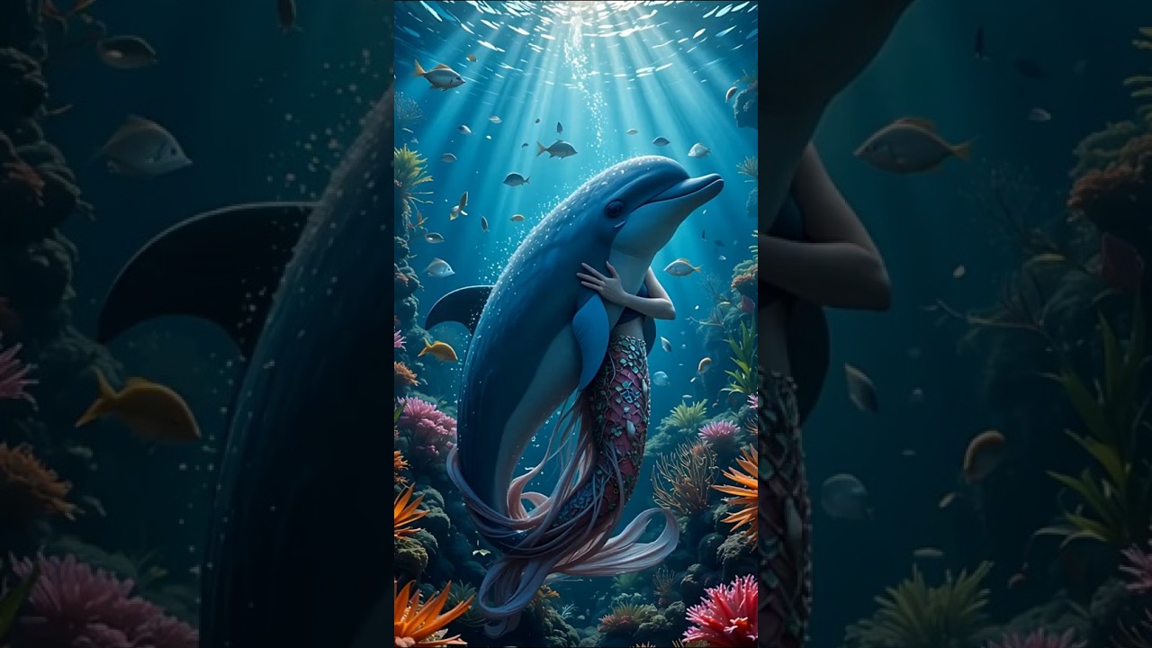 Mermaid’s Deep Bond with a Dolphin – A Magical Underwater Hug! 