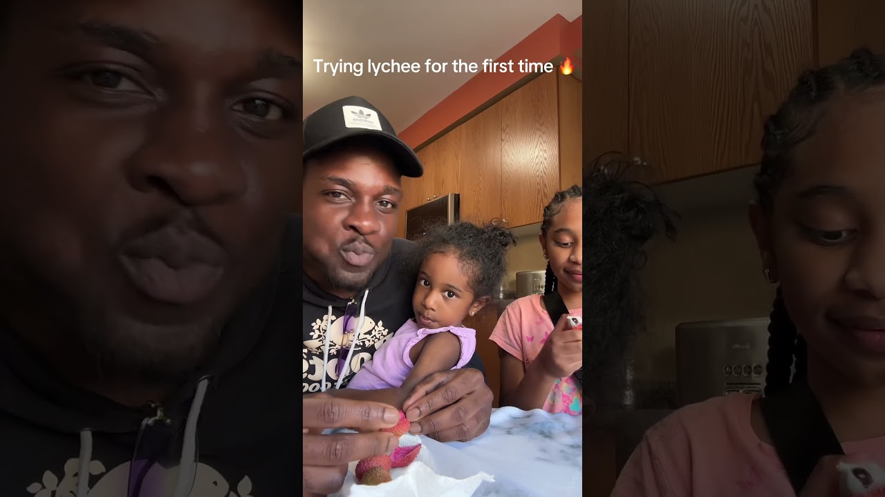 Trying lychee for the first time w/ my little cousins 