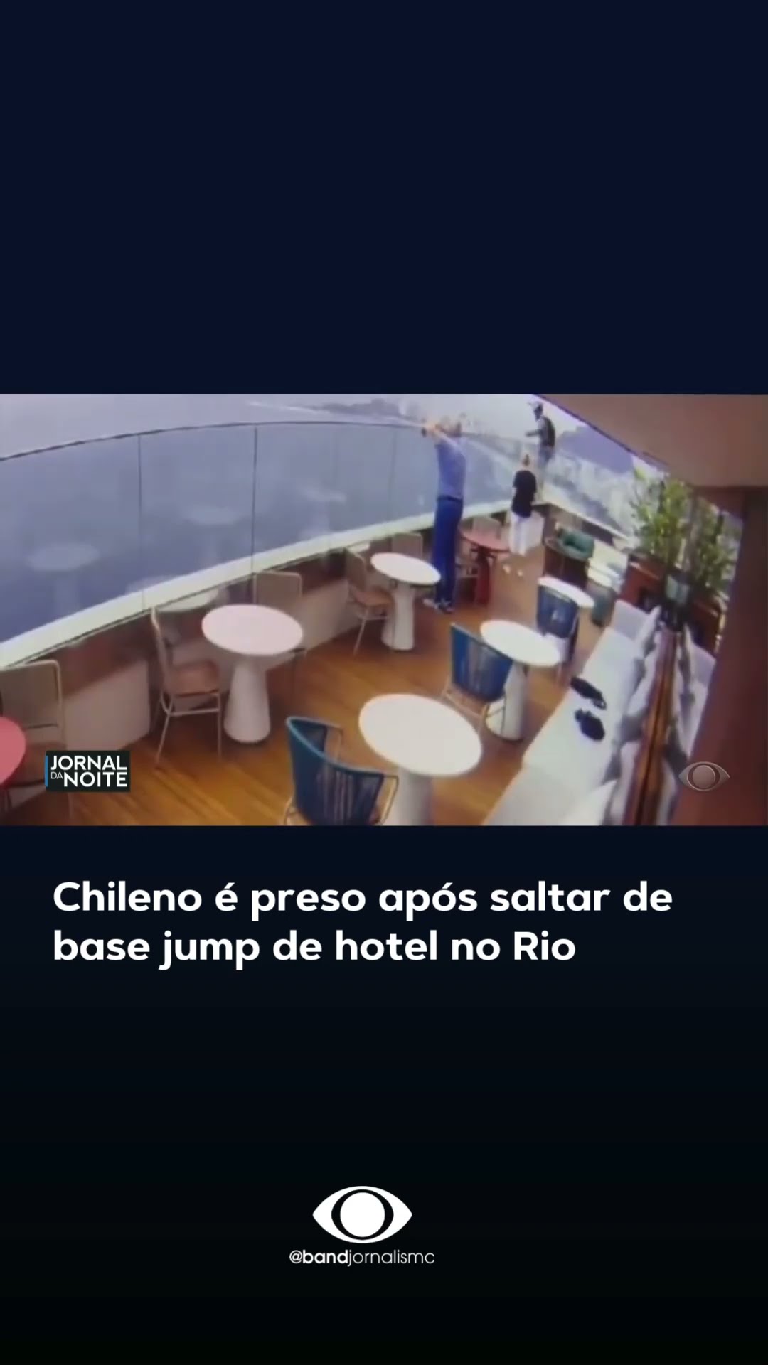 Chileno é preso após saltar de base jump de hotel no Rio