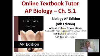 AP Biology Campbell Textbook - 8th Edition - Online Tutor - Section 5.1