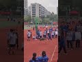 Moment emu joins school sports day