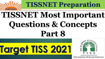 TISS most important questions and concepts part 8 | TISSNET 2021 | TISS preparation 2021
