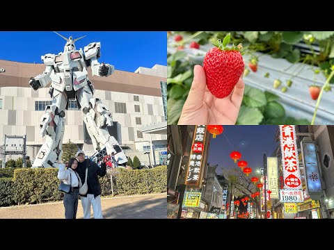 JAPAN VLOG pt.3! (Strawberry picking, Odaiba, China town)