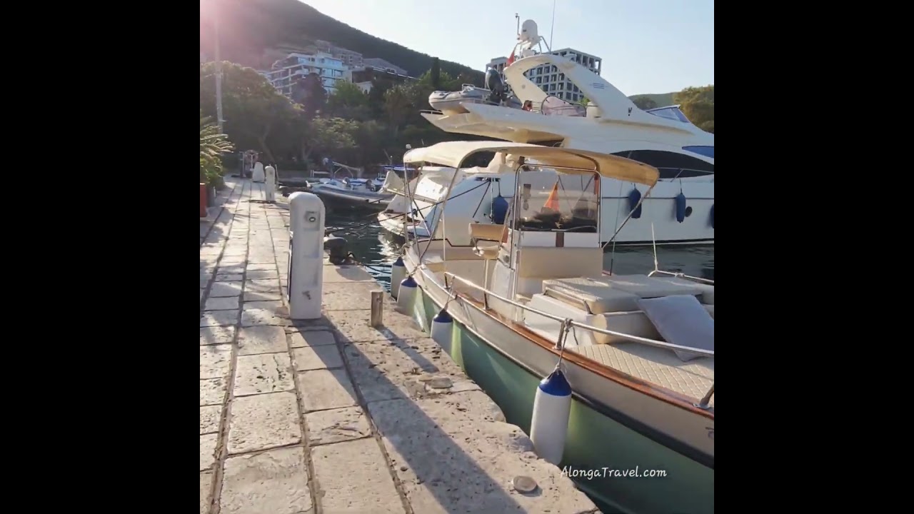 Yachts in Budva old town marina 