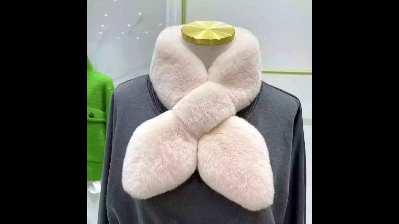 Двусторонний шарф с меховым воротником из меха кролика Rex для дам оптом из мехового ожерелья для де