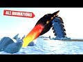 All Ice Worm Leviathan Kill Animations | Subnautica Below Zero