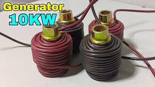 I make 220v 10000w electric generator at home use free electricity