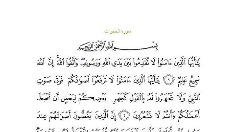 سورة الحجرات قرأة يحيى المقداد بجوي