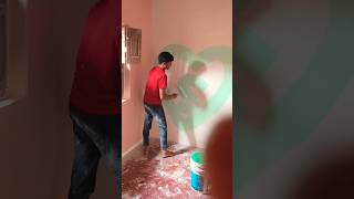 wall painting first coat colour bedroom 🏡 #art