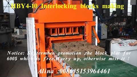 HBY4 10 Hydraform clay interlocking block making plant