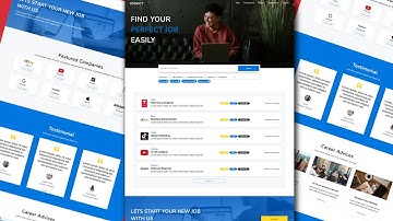 Responsive Online Job Portal Website using HTML CSS and Javascript | Job Vacancy