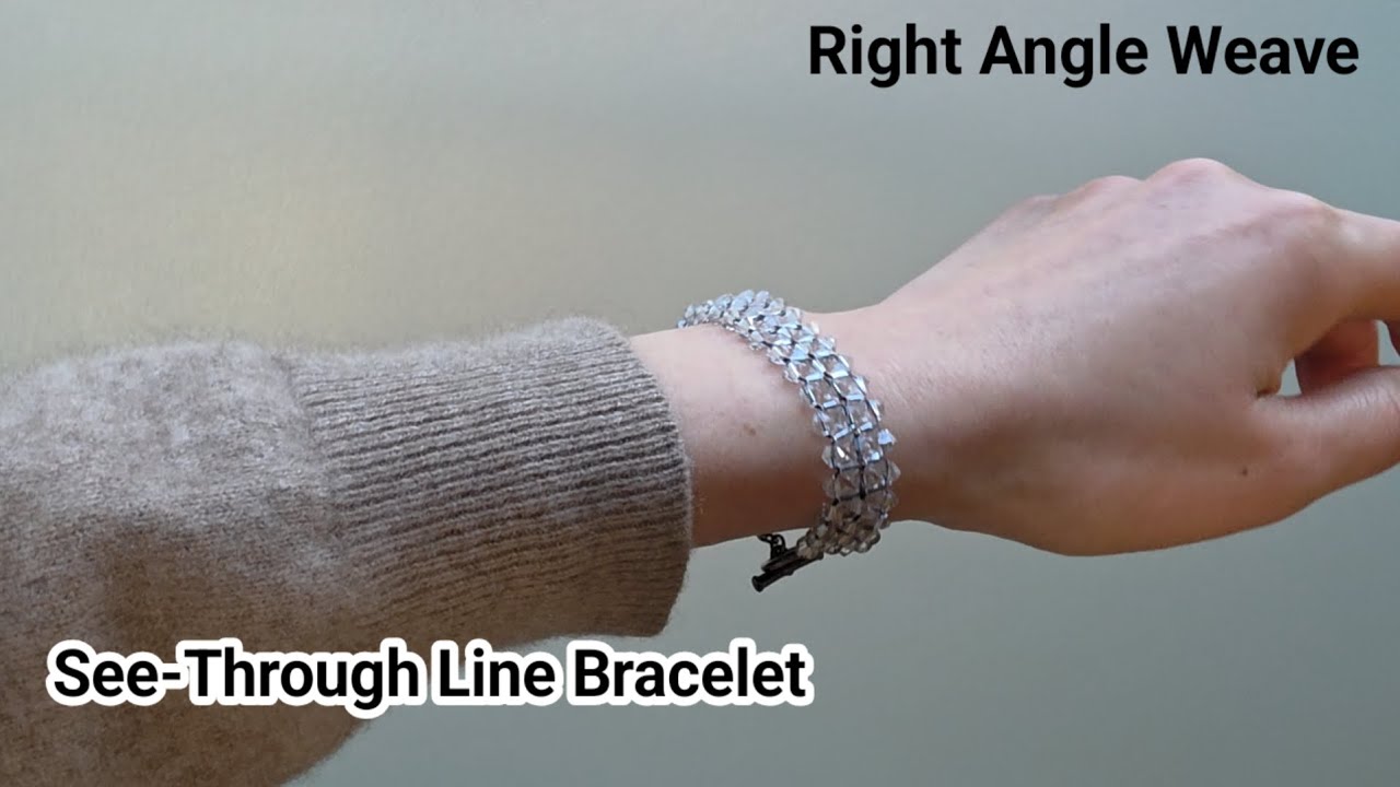 씨스루 라인 비콘 팔찌/See-Through Line Bracelet/Right Angle Weave/Swarovski Bicones 
