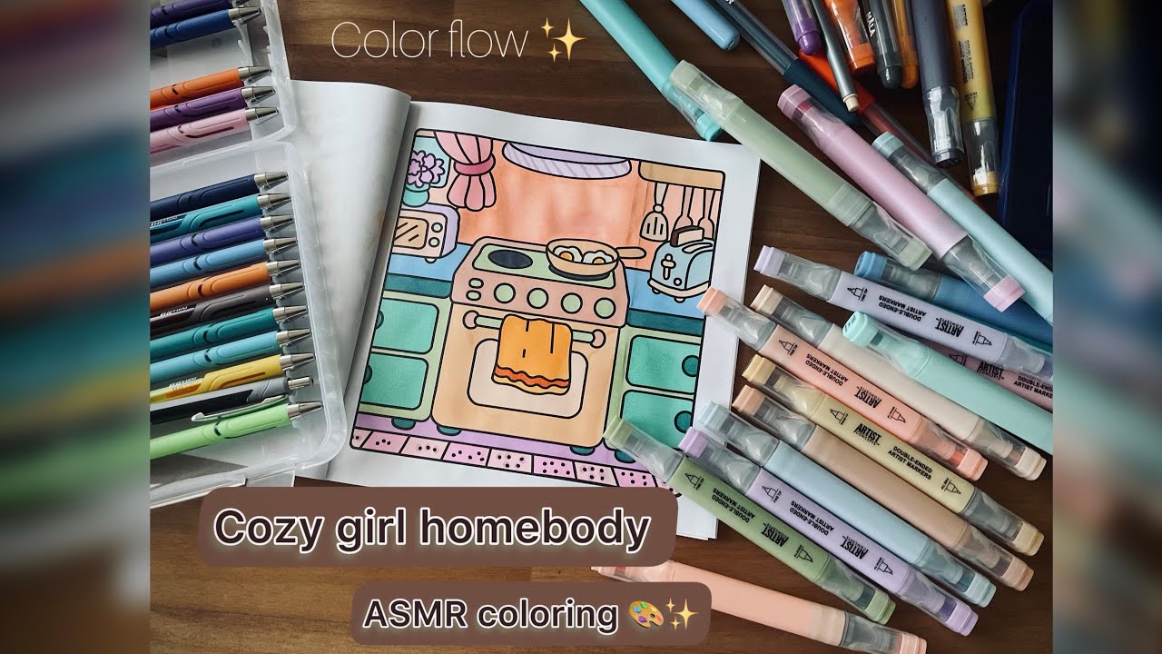 Cozy girl homebody coloring book 🎨✨ time for relaxing ☕️✨