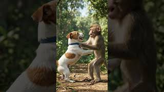 Dog and monkey funny moments 😺 #video #aivideo #ai #viral #trending #youtubeshorts #funniestvideo