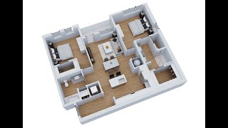 Nettie Floor plan, Two Bedroom, Two Bathroom at Sequel- 1028 Sq. Ft.