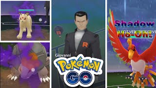 Defeat Team GO Rocket Boss Giovanni - Shadow Ho-Oh, Golem and Persian - A Seven-Colored Shadow