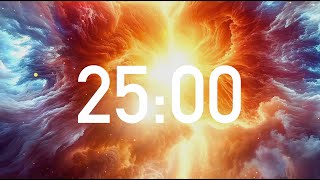 25 Minute Countdown Timer with Alarm and Deep Space Ambient Music (4K)
