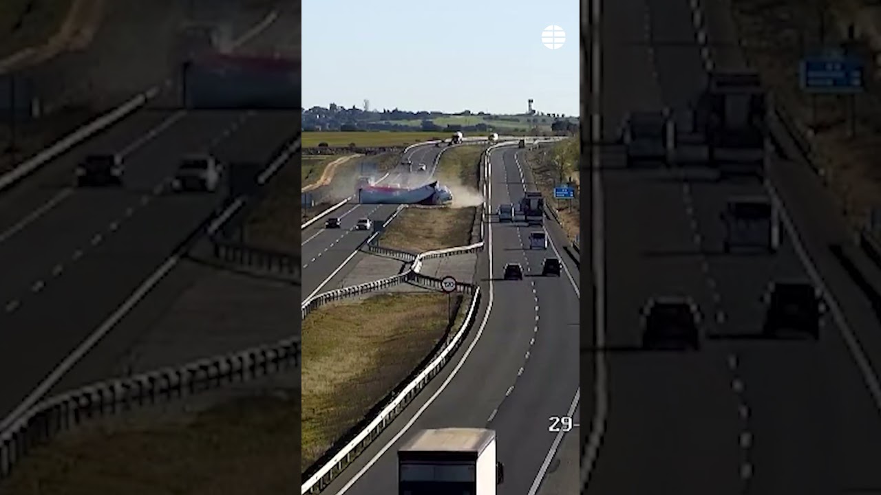 Un espectacular accidente de tráfico colapsa la A5 en Toledo #Camión #Accidente #Toledo