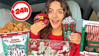 Eating ONLY CHRISTMAS FOOD For 24 Hours !!
