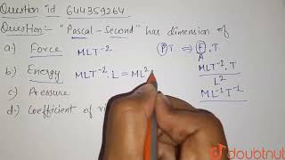 Pascal-Second has dimension of | 12 | UNITS AND MEASUREMENTS | PHYSICS | AAKASH INSTITUTE ENGLIS...