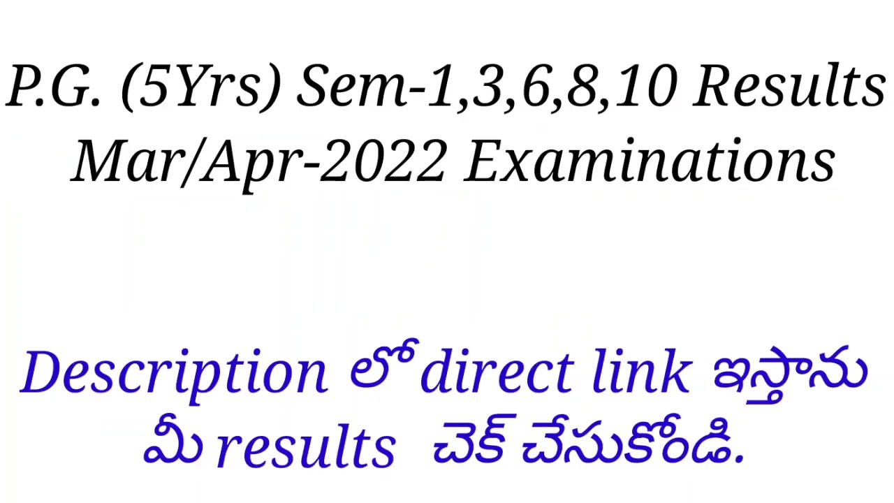 YUV P.G. (5Yrs) Sem-1,3,6,8,10 Results Mar/Apr-2022 Examinations