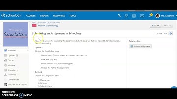 Submit in Schoology with Google Docs