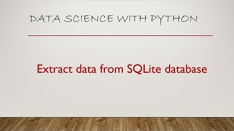 Extract Data from SQLite database